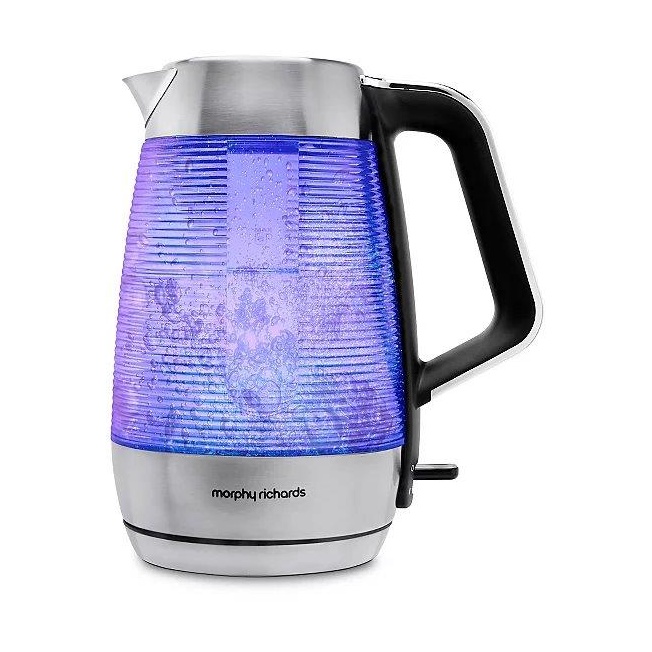 Morphy Richards 108010 VETRO Illuminated Glass 1.5L Kettle- Brushed Stainless Steel.