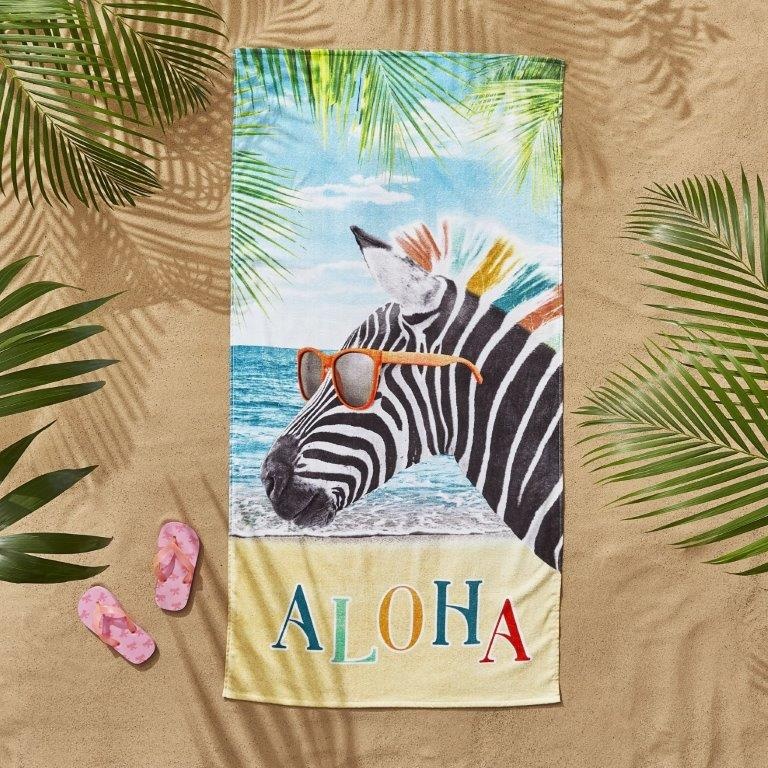 Catherine Lansfield Aloha Zebra Beach Towel