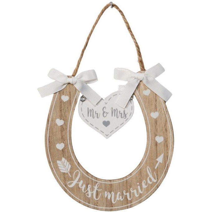 Love Story Just Married Horse Shoe