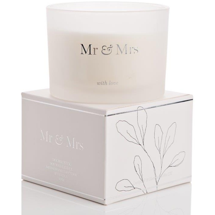 Amore 330g Double Wick Candle Mr & Mrs