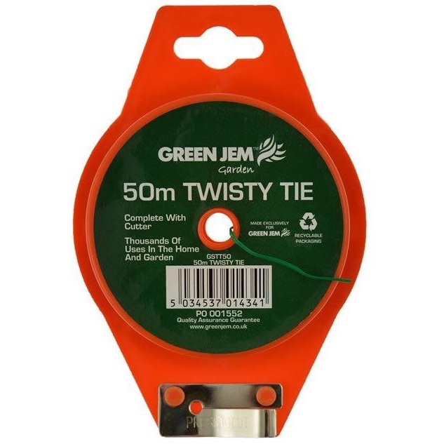 Green Jem 50m Twisty Tie With Cutter