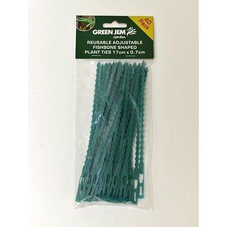 Green Jem Pack Of 40 Plant Cable Ties