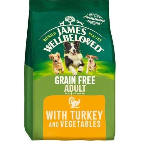 James Wellbeloved Grain Free Turkey & Veg Dry Dog Food - 1.5kg