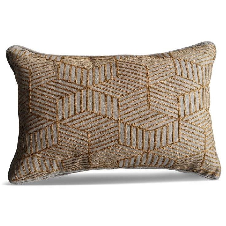 LG Outdoor Gold Striped Cubes 40x60cm Scatter Cushion