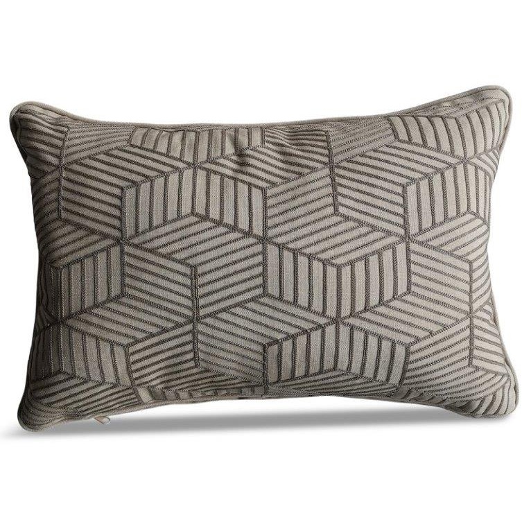 LG Outdoor Grey Striped Cubes 40x60cm Scatter Cushion