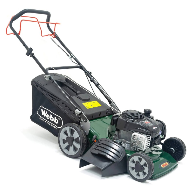 Webb WER18HW4 46cm (18') Self Propelled High Wheel Petrol Rotary Lawnmower With 2 Tip Blade System