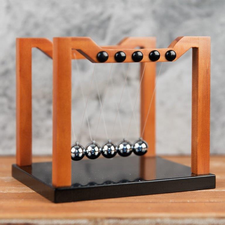 Harvey Makin Wood Effect Newtons Cradle 16x18cm