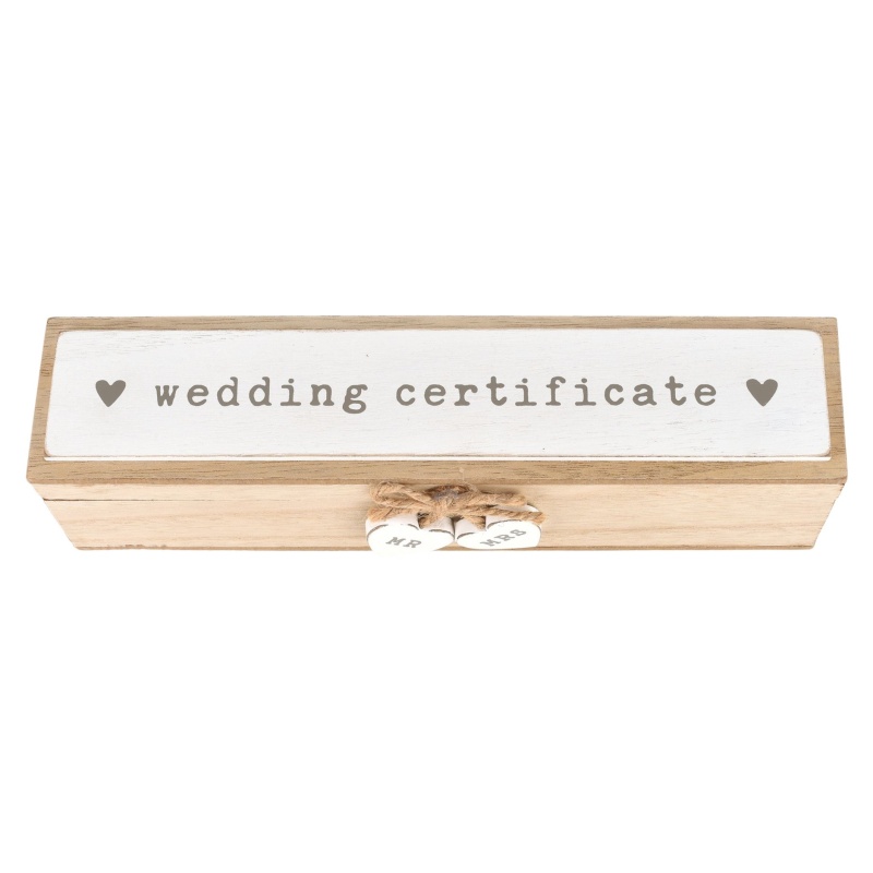 Widdop Love Story Wooden Wedding Certificate Box