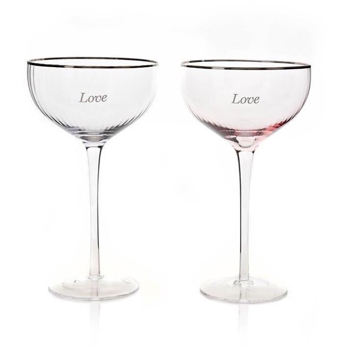 Downtown Amore Set of 2 Coupe Glasses Love