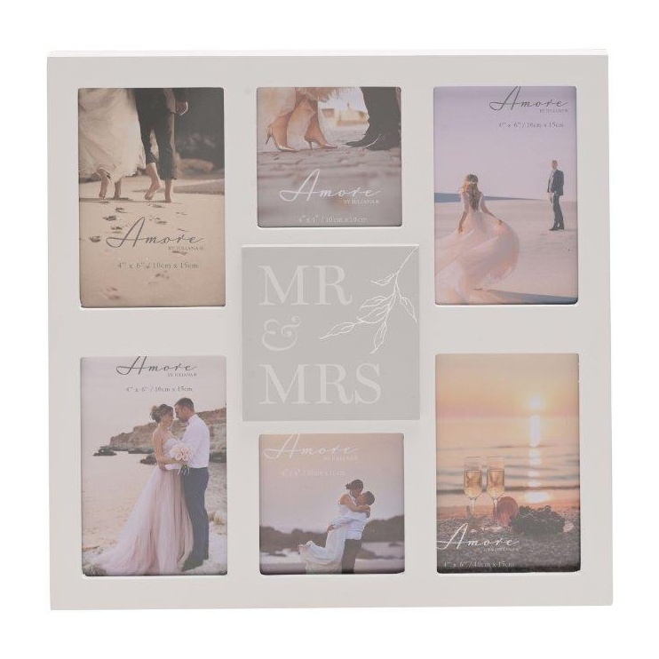 Amore Multi Apperture Photo Frame 35.5cm Mr & Mrs
