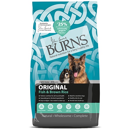 Burns Adult Dog Original Fish & Brown Rice Dry Food - 12kg