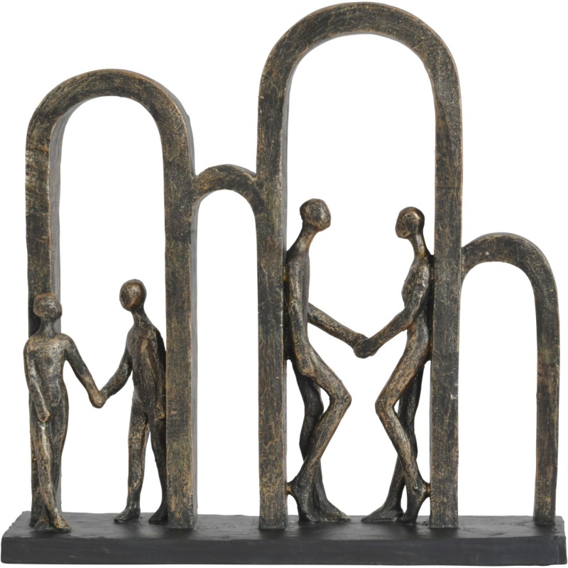 Libra Antique Bronze Family 4 in Arches Sculpture