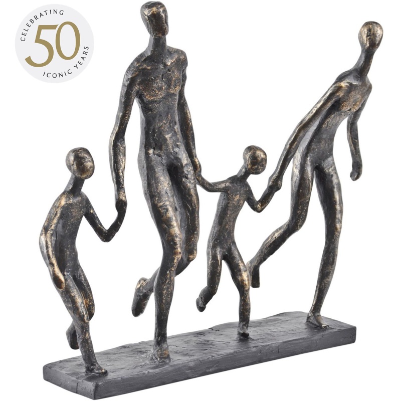 Libra Iconic Antique Bronze Family 4 Holding Hands