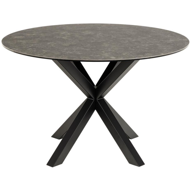 Actona Black Heaven 120Cm Round Dining Table - Ceramic With Matt Base