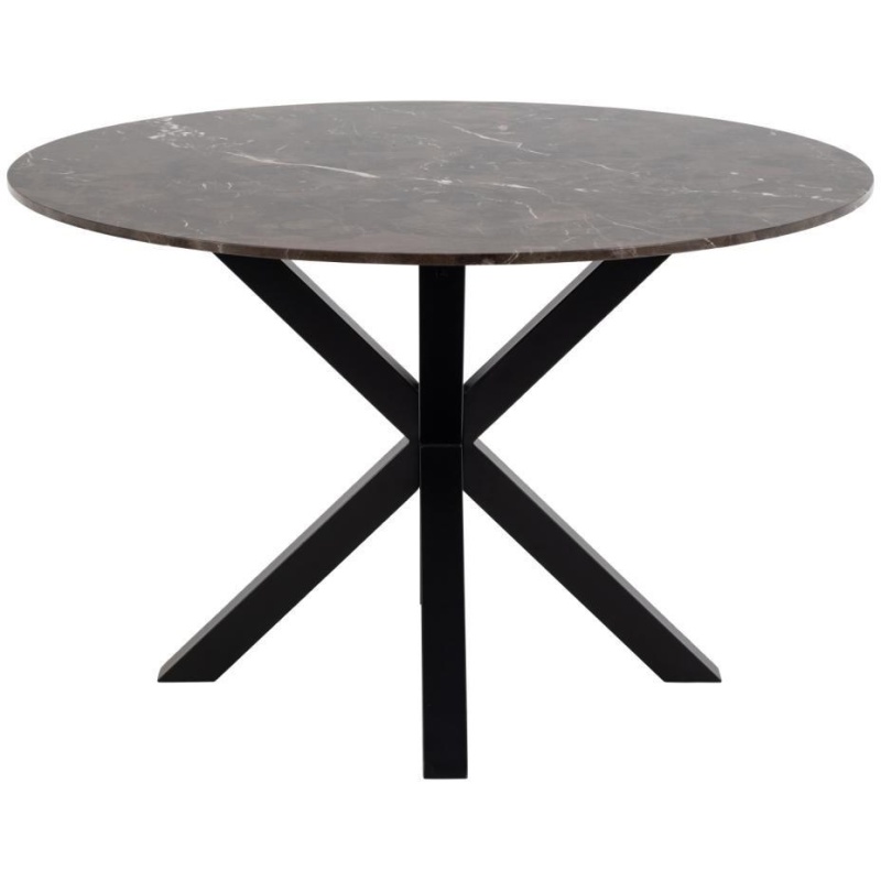 Actona Brown/Black Heaven 120Cm Dining Table - Marble With Matt Base