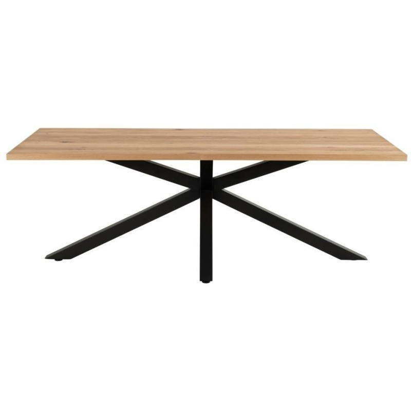 Actona Black Heaven 220Cm Dining Table - Oak Veneer With Matt Base