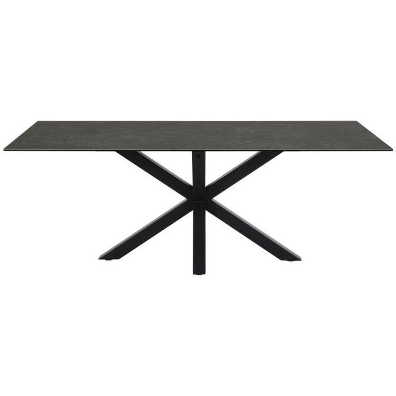 Heaven Dining Table - Black Ceramic With Matt Black Base