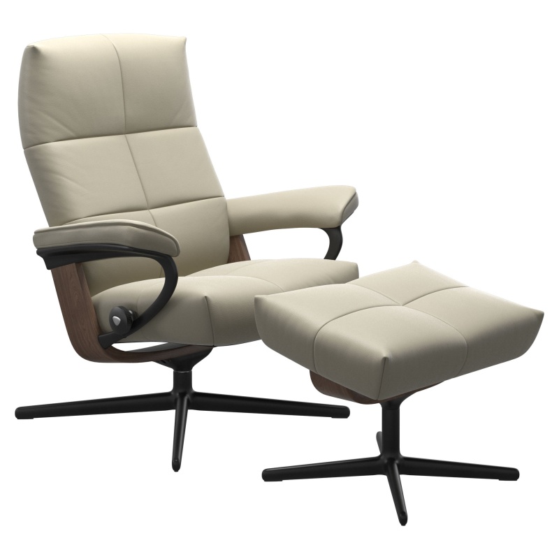 Stressless David Chair & Footstool With Cross Base