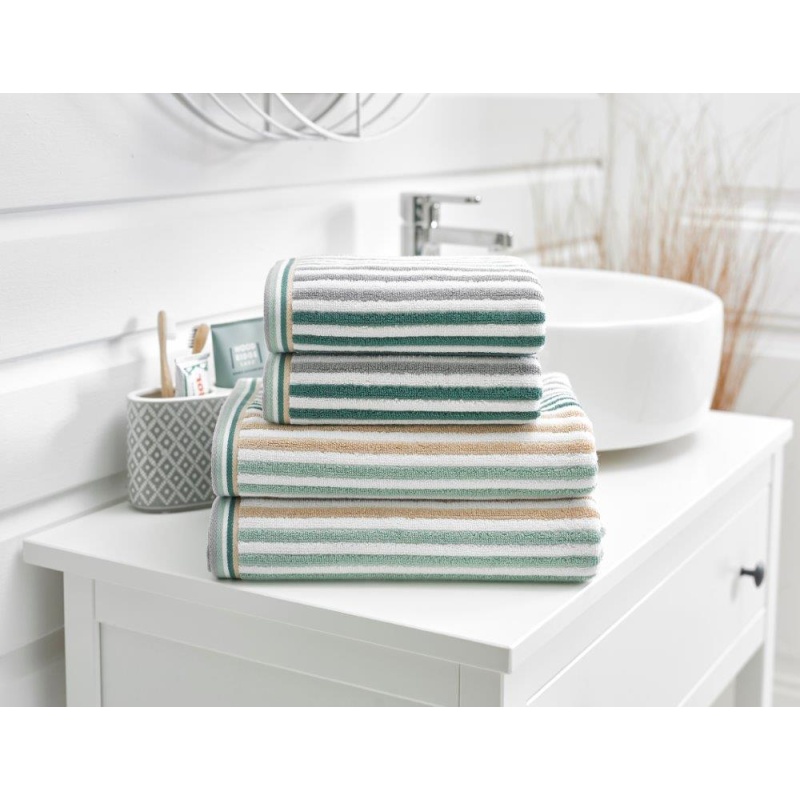 Deyongs Hanover Stripe Towel - Seagrass