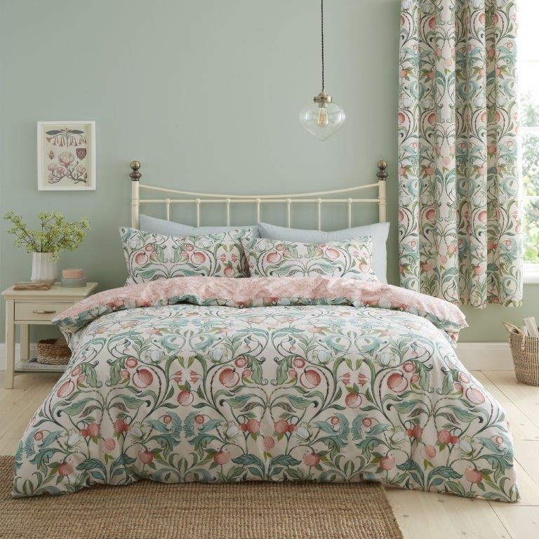 Catherine Lansfield Green Clarence Floral Multi Duvet Set - Single