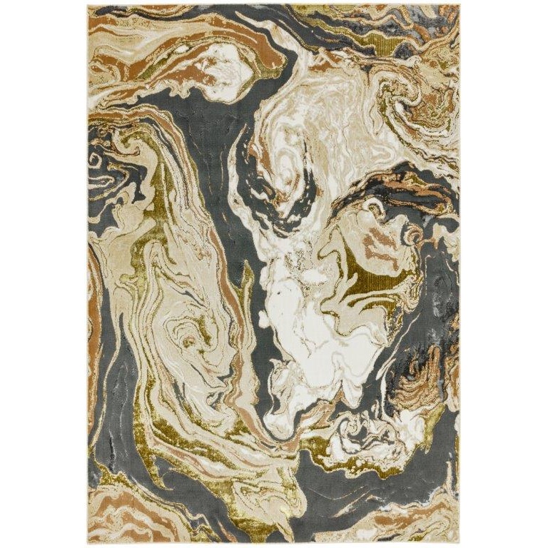 Asiatic Aurora AU08 Abstract Rug - Marble (Gold/Yellow)