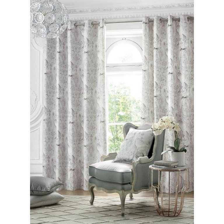 Laura Ashley Tregaron Curtains - Silver