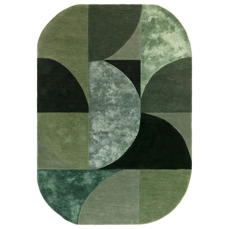 Asiatic Green Matrix Max75 Oval Hand Made Rug - Forest - 200Cm X 300Cm