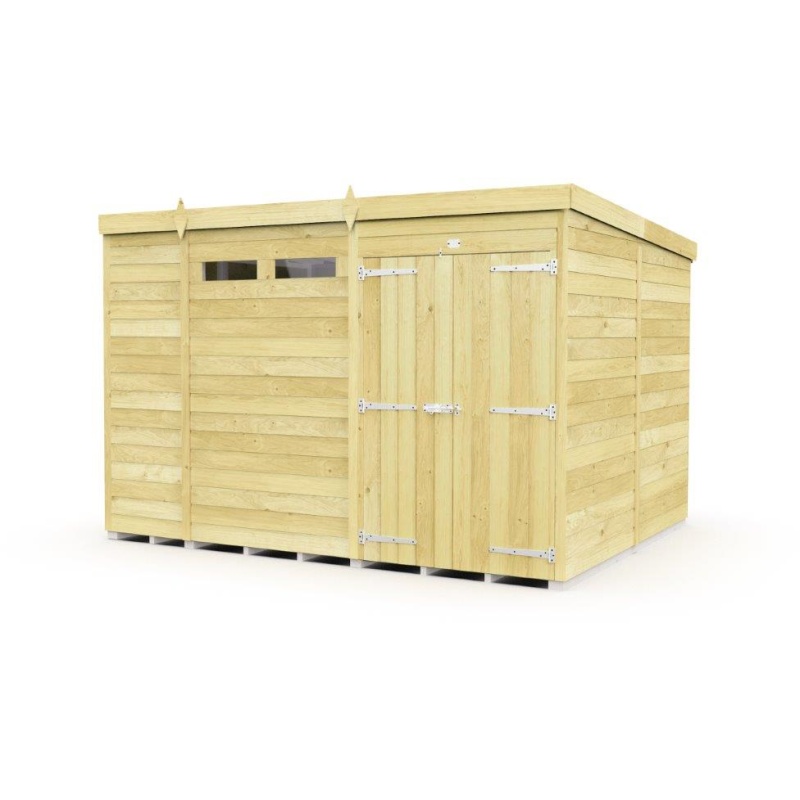 DIY Sheds Pent Security Shed - Double Door