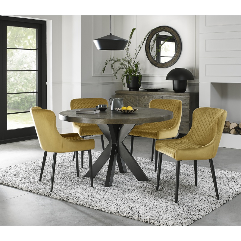 Winnipeg Fumed Oak Circular Dining Table