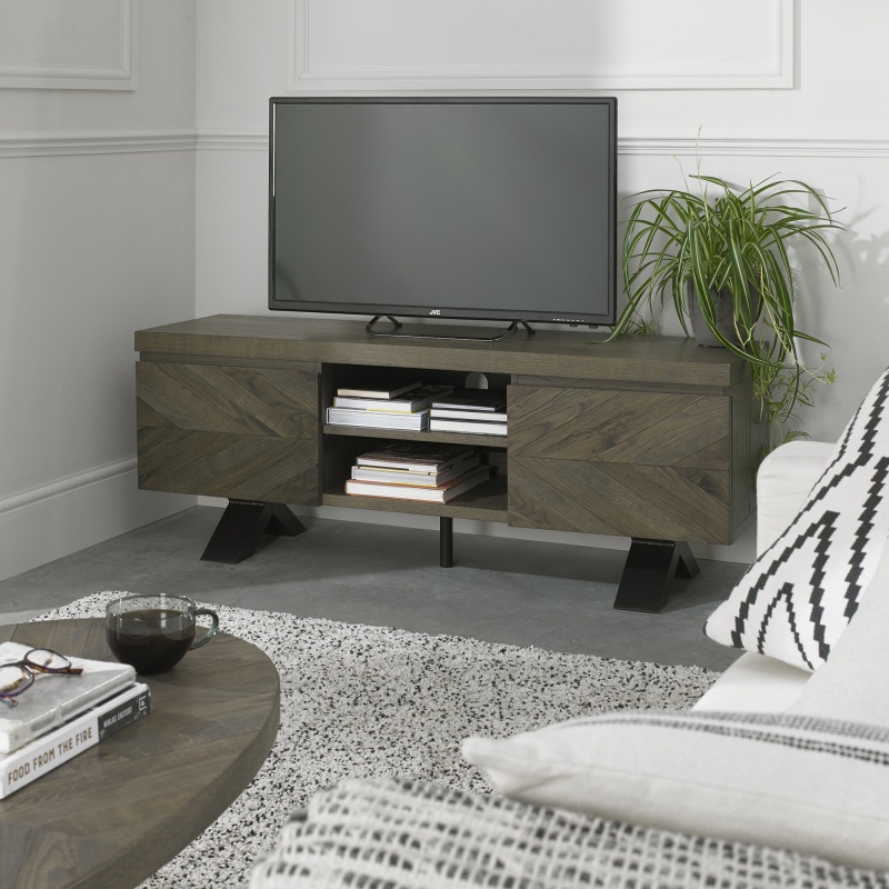 Winnipeg Fumed Oak Entertainment Unit