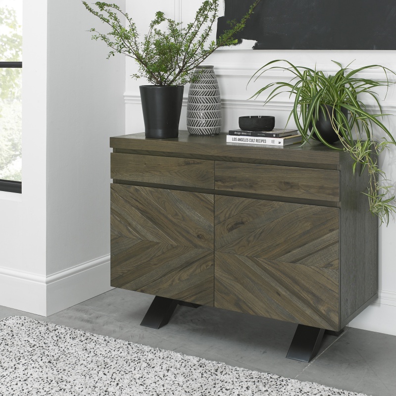 Winnipeg Fumed Oak Narrow Sideboard