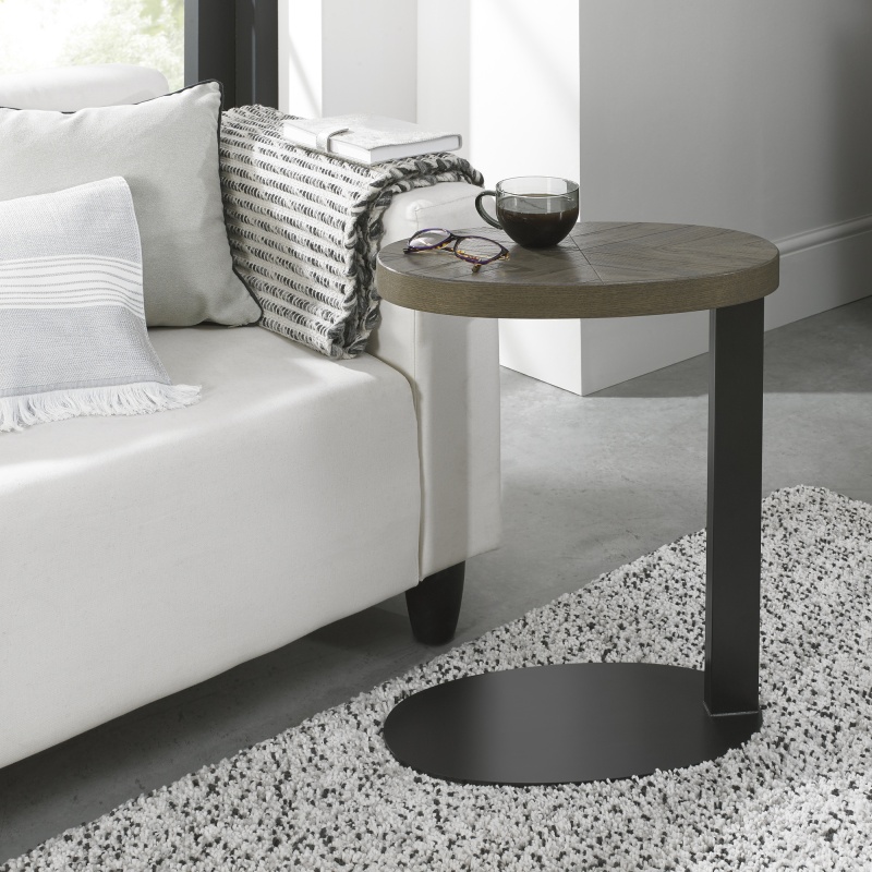 Winnipeg Fumed Oak Oval Sofa Table