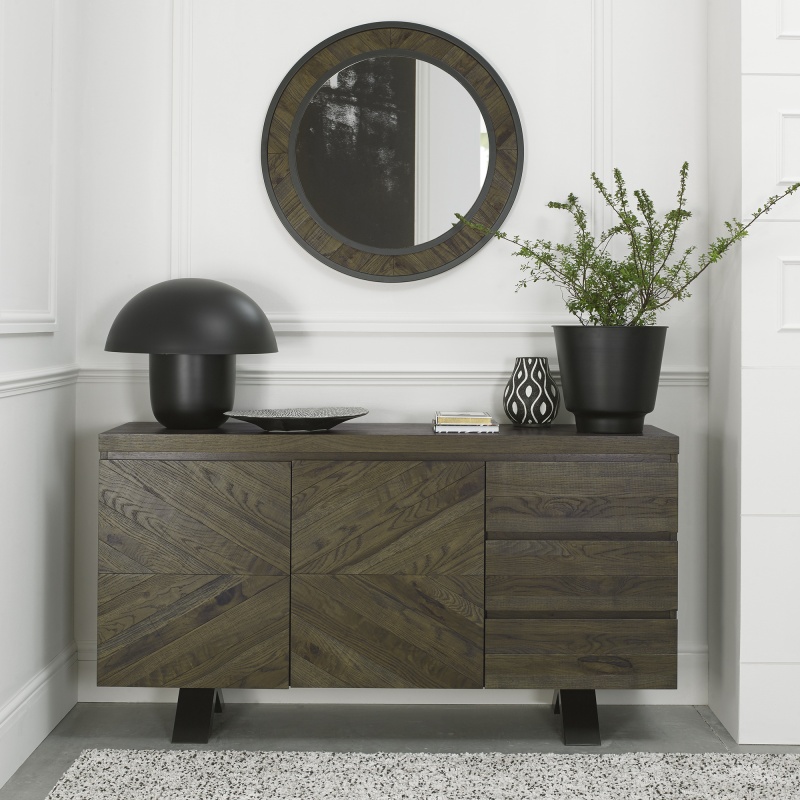 Winnipeg Fumed Oak Wide Sideboard