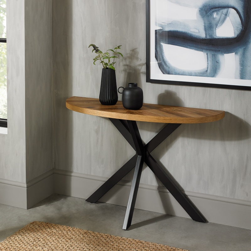 Winnipeg Rustic Oak Console Table