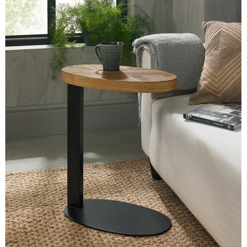 Winnipeg Rustic Oak Oval Sofa Table