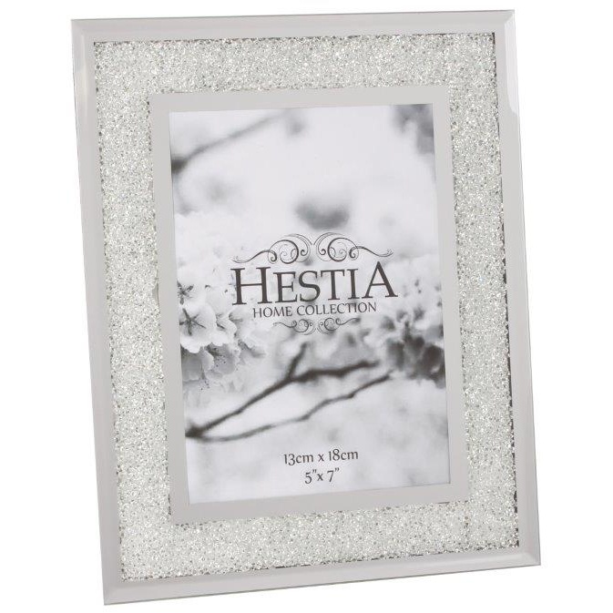 Hestia Photo Frame Crystal Edge With Silver Border