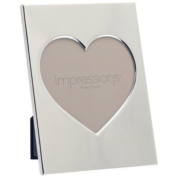 Impressions Heart Aperture Metal Plated Photo Frame 5" x 5"