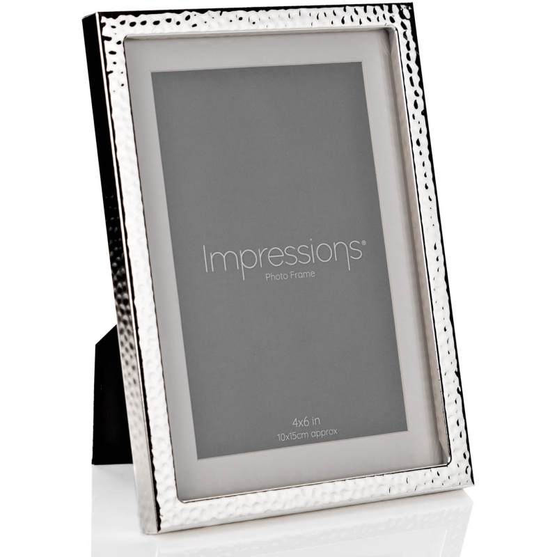 Silver Plated Hammered Metal Photo Frame