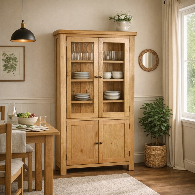 Global Home Ascot Rustic Oak Display Cabinet