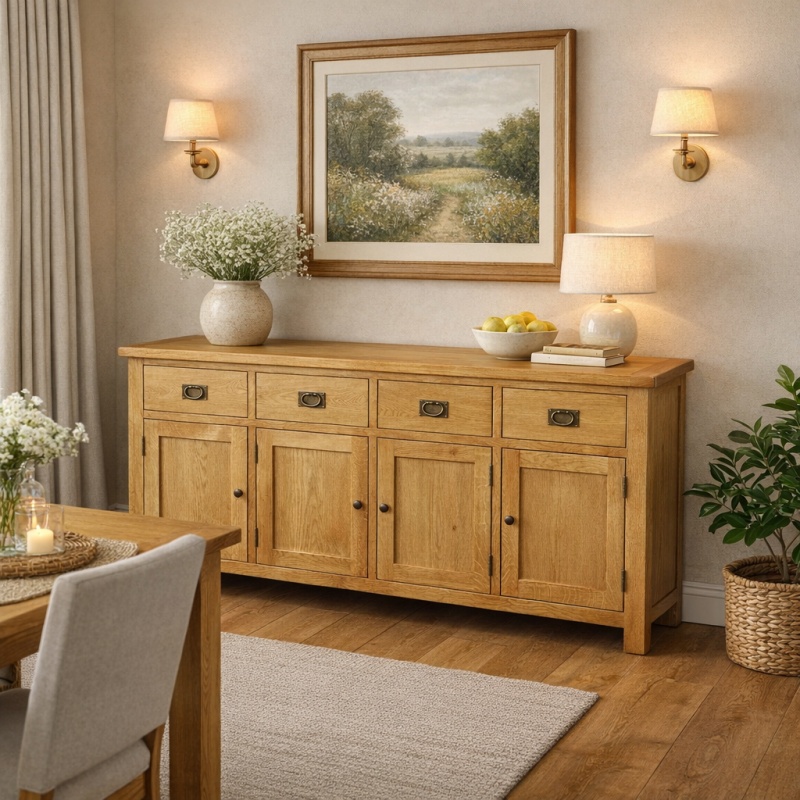 Global Home Ascot Rustic Oak Extra Large Sideboard