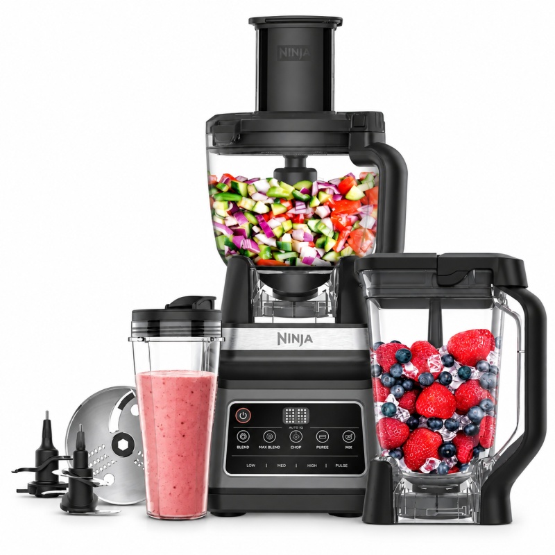 Ninja Ninja BN800UK 3-in-1 Food Processor 1.8L And Blender 2.1L with Auto IQ - Black/Silver