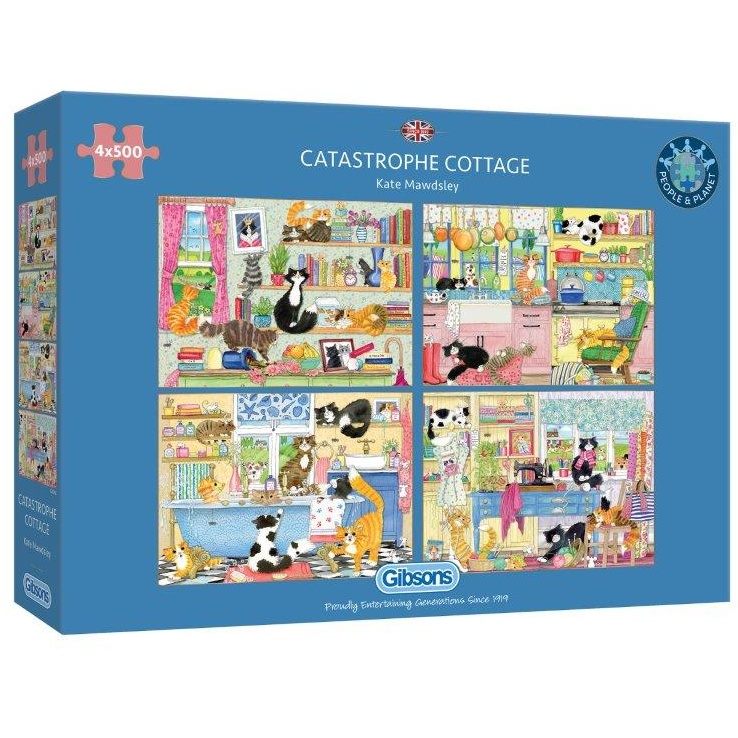 Image of Gibsons Catastrophe Cottage 4 x 500 Jigsaw Puzzle