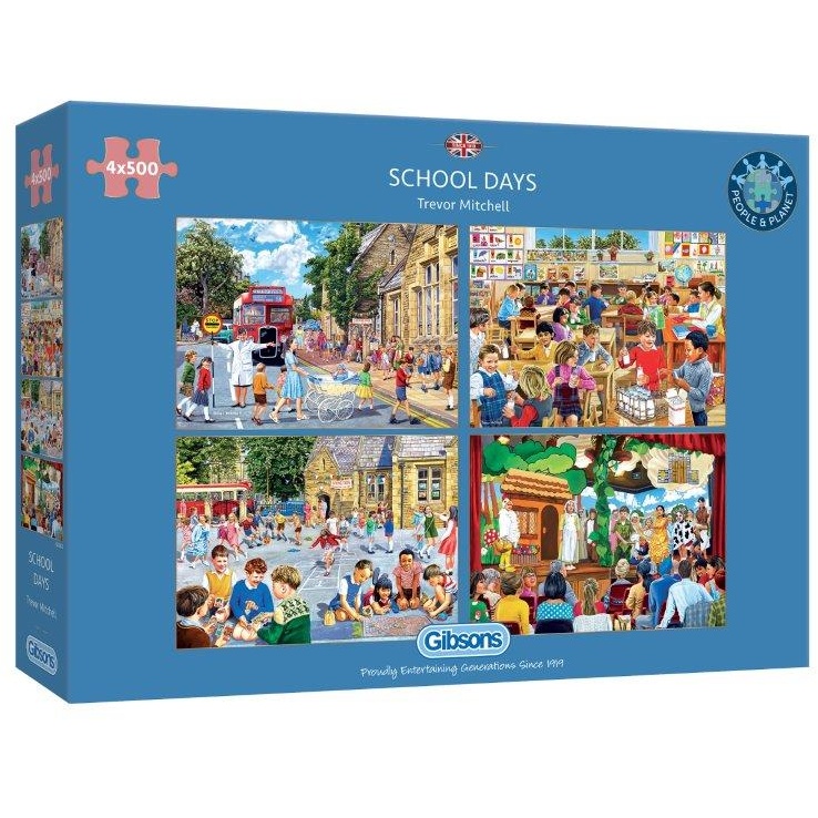 Gibsons School Days 4 x 500 Jigsaw Puzzle