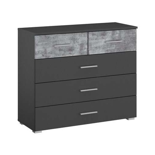 Korbach Stone Grey & Metallic Grey 2+3 Drawer Chest