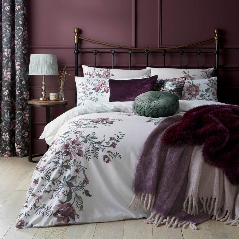 Laura Ashley Editas Garden Blackberry Purple Duvet Set