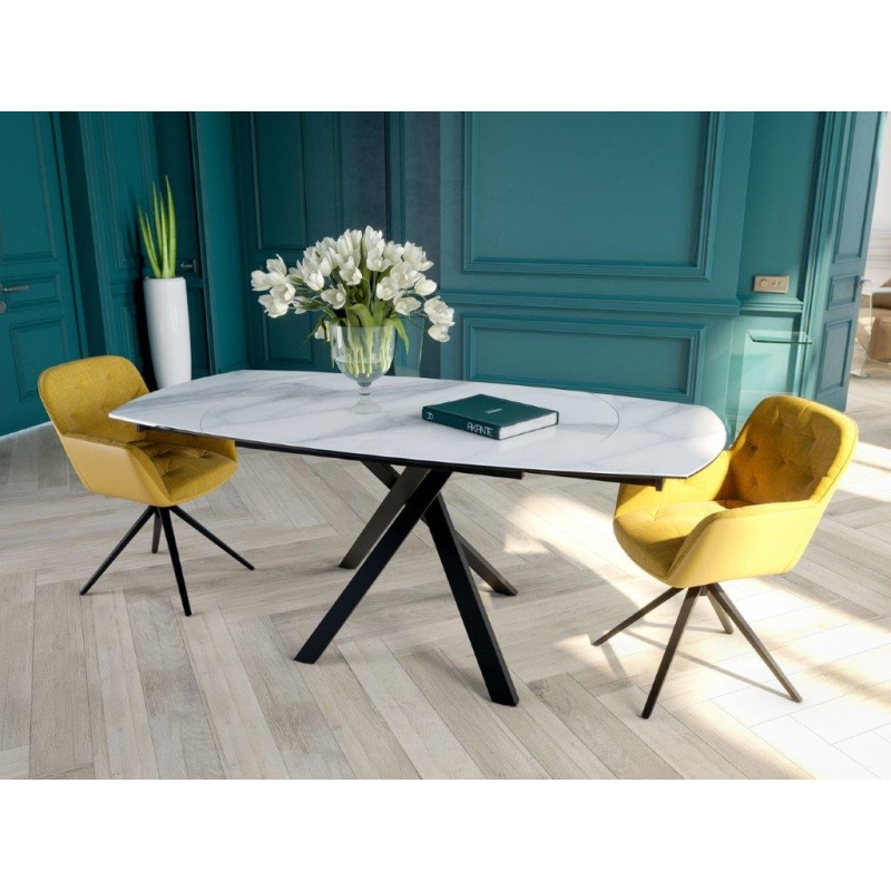 Akante Kheops Extending Dining Table - Matt Marble