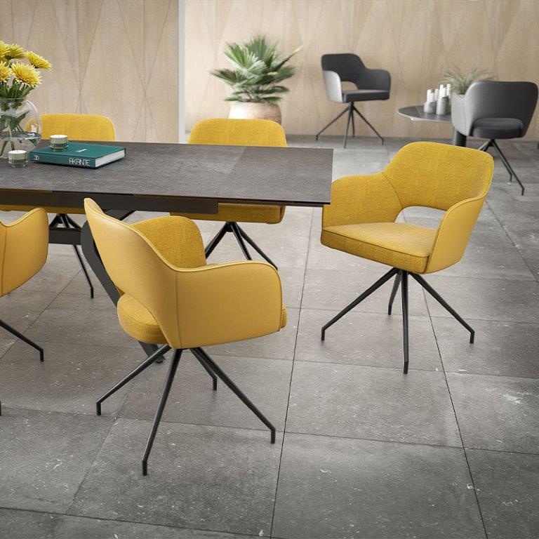 Akante Chicago Swivel Dining Chair - Ochre Yellow