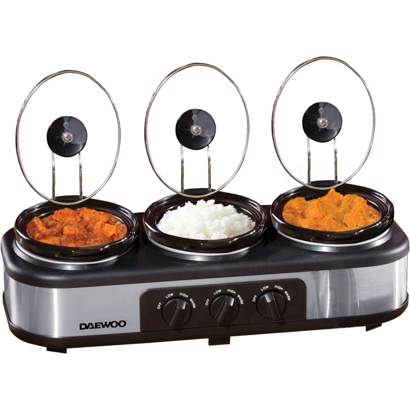 Daewoo SDA1334GE Triple Slow Cooker - 3 X 1.5L