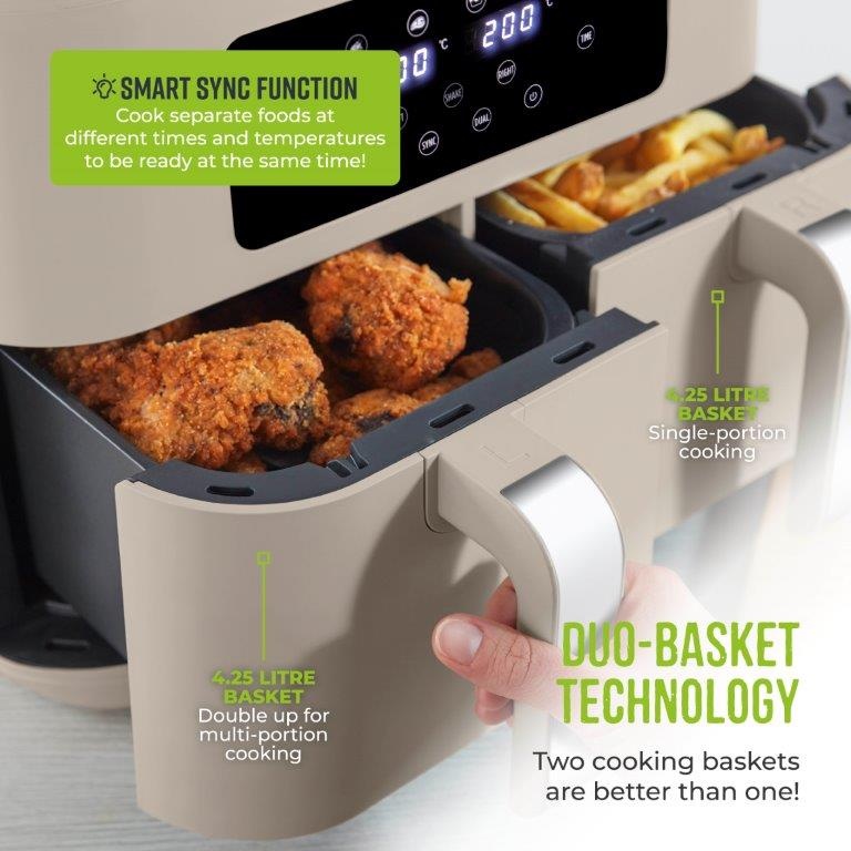 Tower T17137MSH Vortx 8.5L Dual Basket Air Fryer