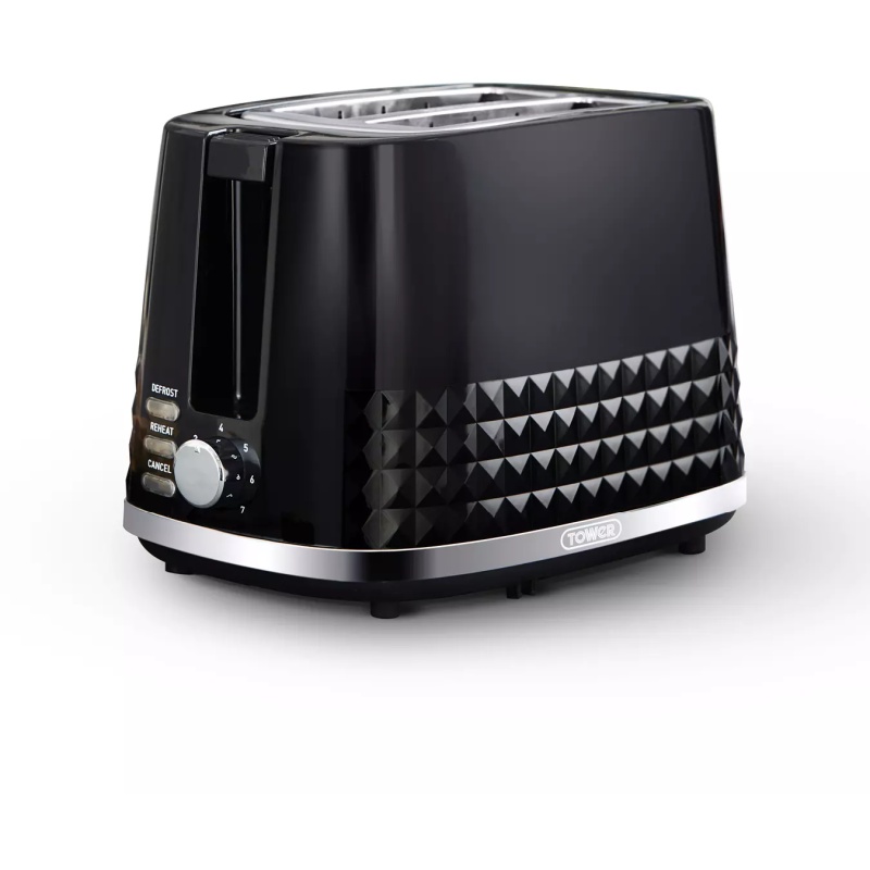 Tower T20082BLK Solitaire 2 Slice Toaster - Black